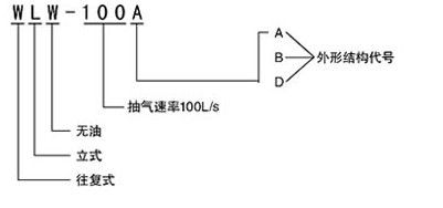 立式无油真空泵型号说明图示